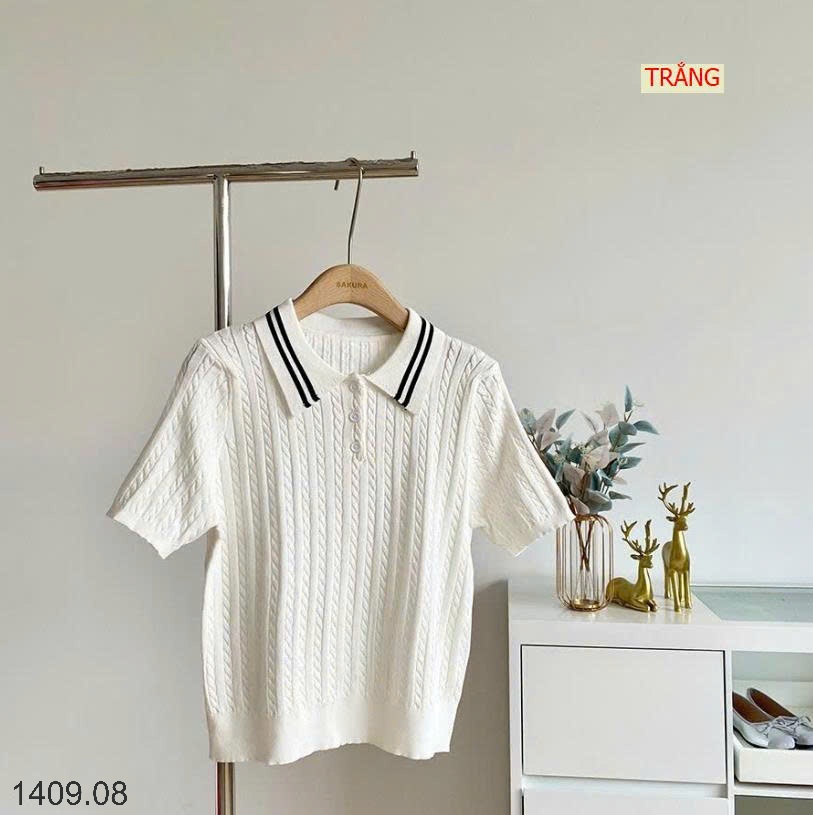 25HA1409.08 - ÁO LEN CỔ POLO VẶN THỪNG CHO NỮ