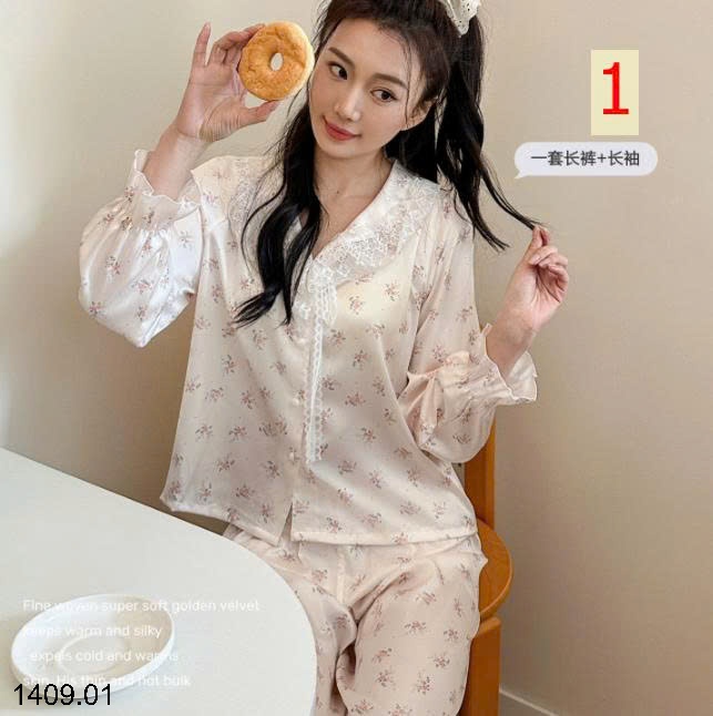 25HA1409.01 - BỘ MẶC NHÀ MADNONO VIỀN BÈO