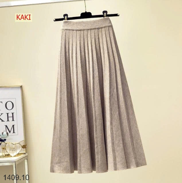 25HA1409.10 - CHÂN VÁY XẾP LY MIDI LEN