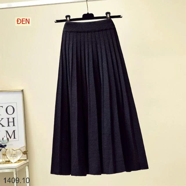 25HA1409.10 - CHÂN VÁY XẾP LY MIDI LEN