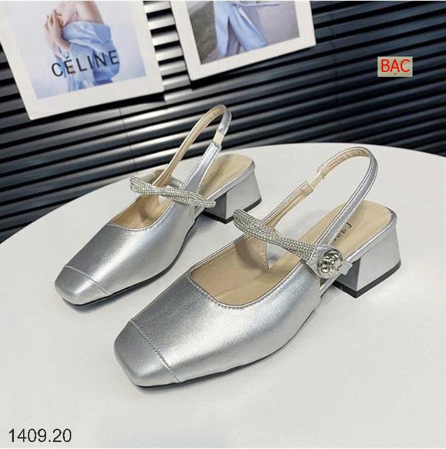 25HA1409.20 - GIÀY SANDAL ĐẾ VUÔNG THẤP