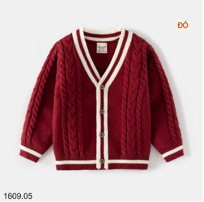 25HA1609.05 - CARDIGAN LEN BÉ TRAI HÃNG WELLKIDS