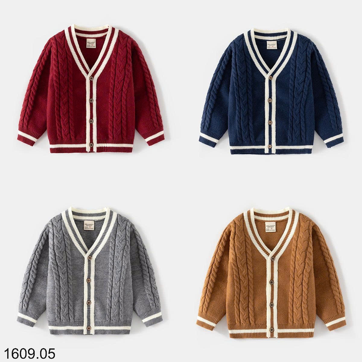 25HA1609.05 - CARDIGAN LEN BÉ TRAI HÃNG WELLKIDS