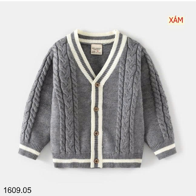 25HA1609.05 - CARDIGAN LEN BÉ TRAI HÃNG WELLKIDS