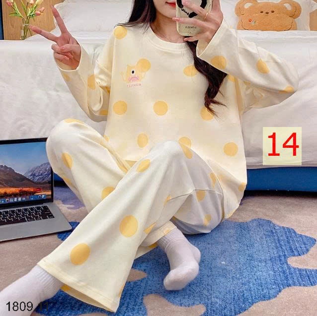 25HA1809.11 - BỘ THU ĐÔNG NỮ MẶC NHÀ KÈM BRA