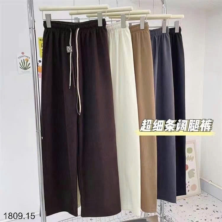 25HA1809.15 - SET 2 QUẦN NHUNG TĂM ỐNG RỘNG DÂY RÚT NỮ