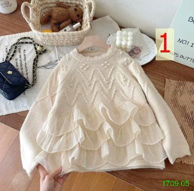 25HA1709.05 - ÁO LEN VIỀN BÈO BÉ GÁI