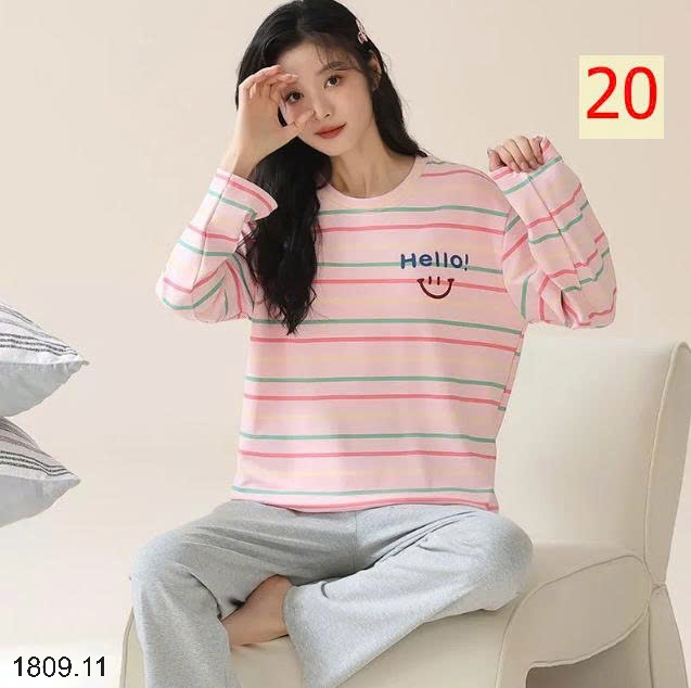 25HA1809.11 - BỘ THU ĐÔNG NỮ MẶC NHÀ KÈM BRA