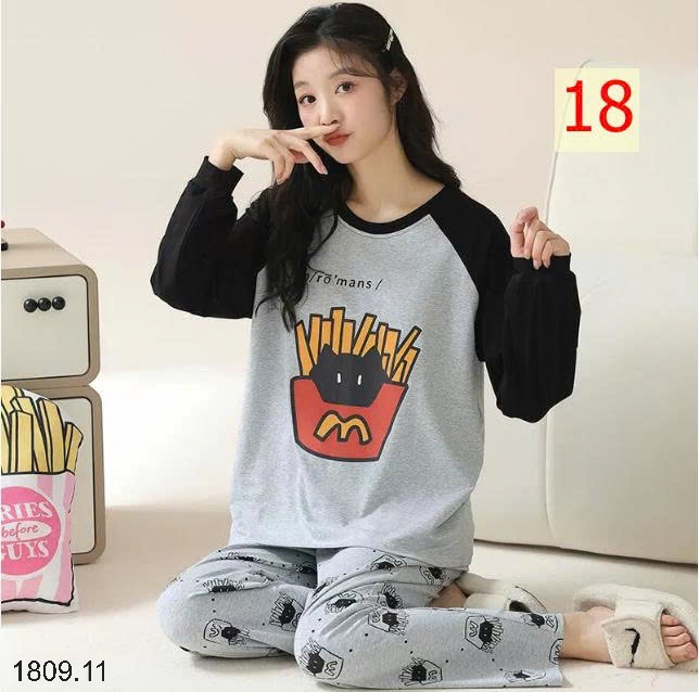 25HA1809.11 - BỘ THU ĐÔNG NỮ MẶC NHÀ KÈM BRA