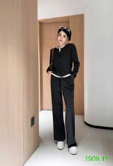 25HA1909.11 - SET BỘ NỈ CỔ TRÒN MẶC NHÀ CHO NỮ