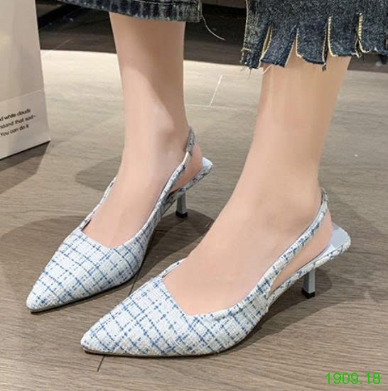 25HA1909.18 - GIÀY CAO GÓT MŨI NHỌN CHANEL KIỂU PHÁP
