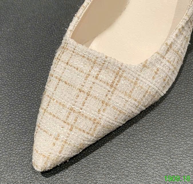 25HA1909.18 - GIÀY CAO GÓT MŨI NHỌN CHANEL KIỂU PHÁP
