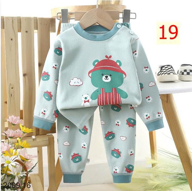 25HA2009.16 - SET 2 BỘ THU ĐÔNG MẶC NHÀ HOẠT HÌNH CHO BÉ
