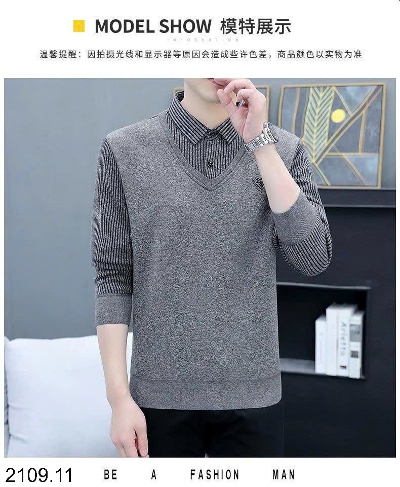 25HA2109.11 - ÁO LEN CỔ SƠ MI NAM SNOWFLYING