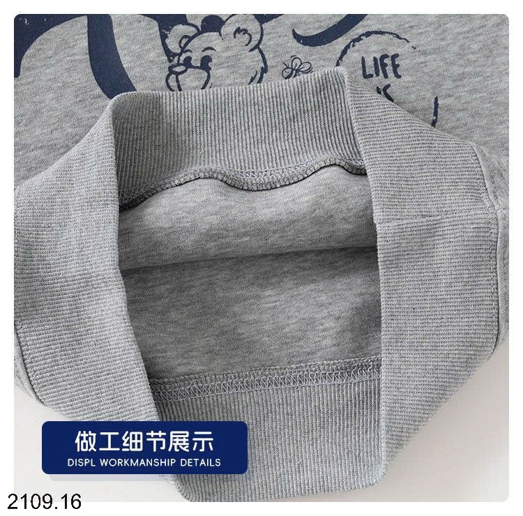 25HA2109.16 - ÁO NỈ CỔ POLO PHỐI MÀU BÉ TRAI WELLKIDS