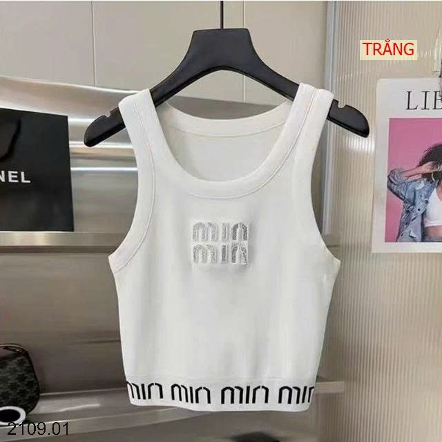 25HA2109.01 - ÁO DỆT KIM SÁT NÁCH MINMIN KIỂU DÁNG CHANEL