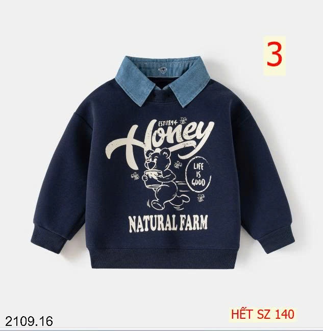 25HA2109.16 - ÁO NỈ CỔ POLO PHỐI MÀU BÉ TRAI WELLKIDS