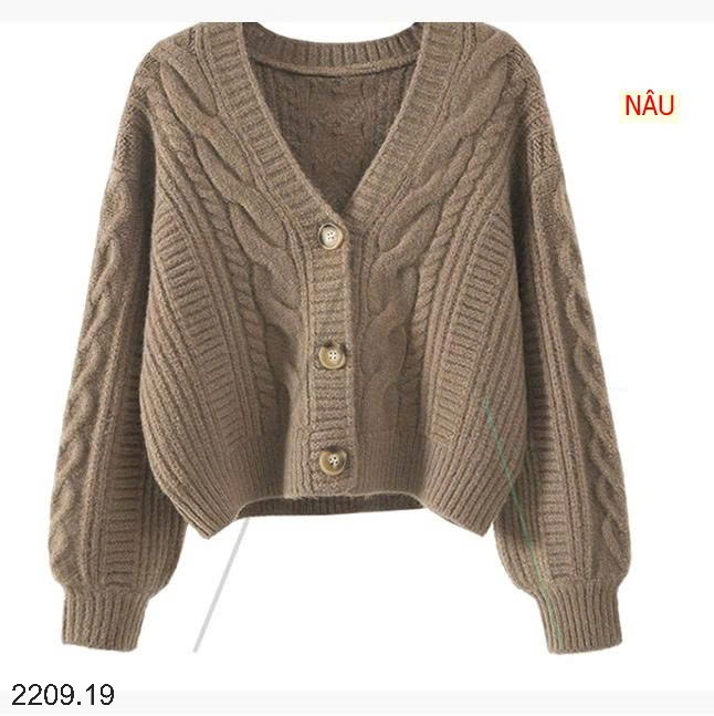 25HA2209.19 - ÁO KHOÁC CARDIGAN DÁNG RỘNG PHONG CÁCH HÀN QUỐC