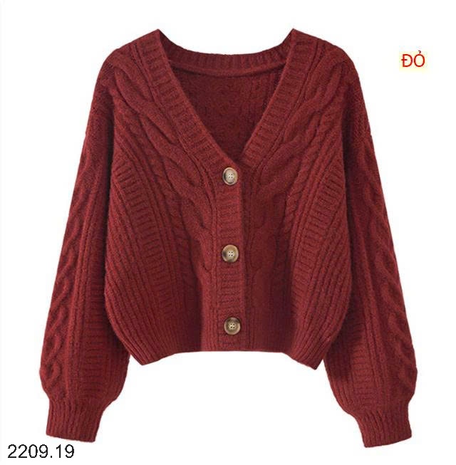 25HA2209.19 - ÁO KHOÁC CARDIGAN DÁNG RỘNG PHONG CÁCH HÀN QUỐC