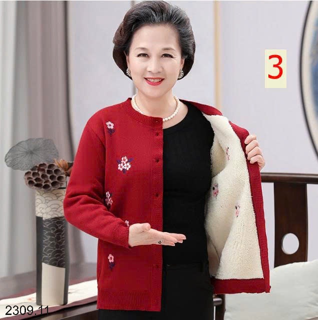 25HA2309.11 - ÁO CARDIGAN LEN LÓT LÔNG TRUNG NIÊN