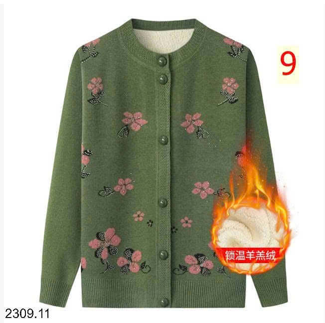 25HA2309.11 - ÁO CARDIGAN LEN LÓT LÔNG TRUNG NIÊN