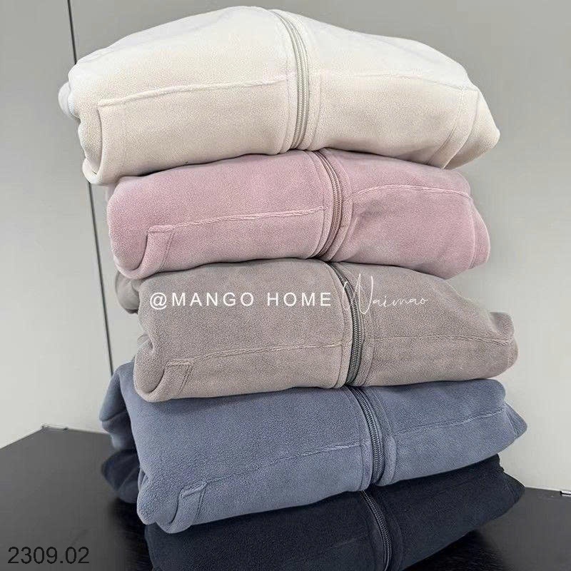 25HA2309.02 - ÁO KHOÁC CARDIGAN NỈ NHUNG DÀY ẤM ÁP CÓ MŨ TRÙM ĐẦU