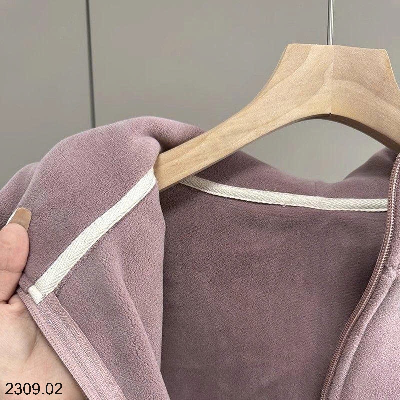 25HA2309.02 - ÁO KHOÁC CARDIGAN NỈ NHUNG DÀY ẤM ÁP CÓ MŨ TRÙM ĐẦU