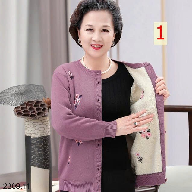 25HA2309.11 - ÁO CARDIGAN LEN LÓT LÔNG TRUNG NIÊN