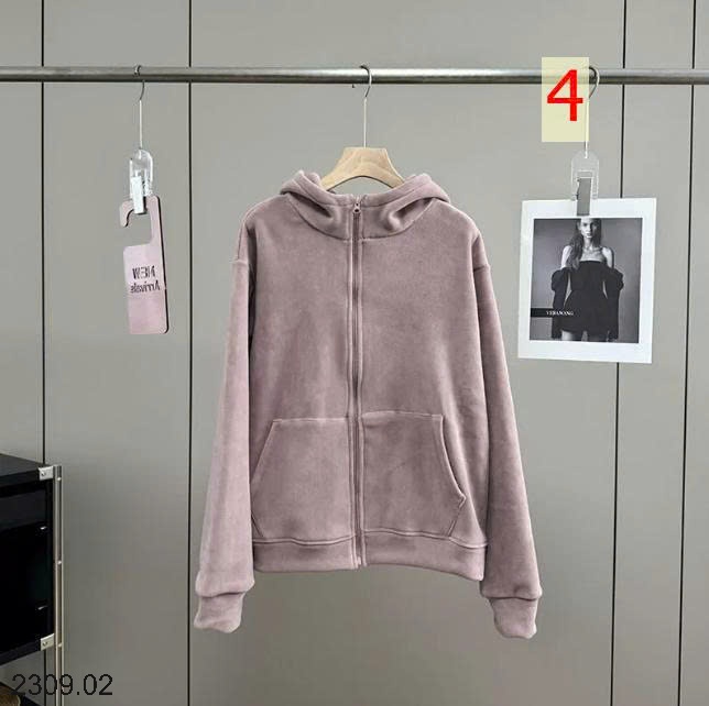 25HA2309.02 - ÁO KHOÁC CARDIGAN NỈ NHUNG DÀY ẤM ÁP CÓ MŨ TRÙM ĐẦU