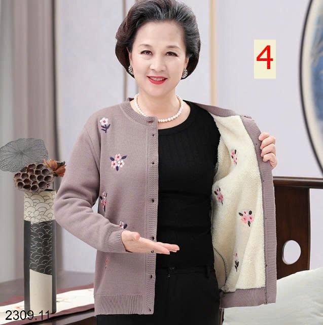 25HA2309.11 - ÁO CARDIGAN LEN LÓT LÔNG TRUNG NIÊN