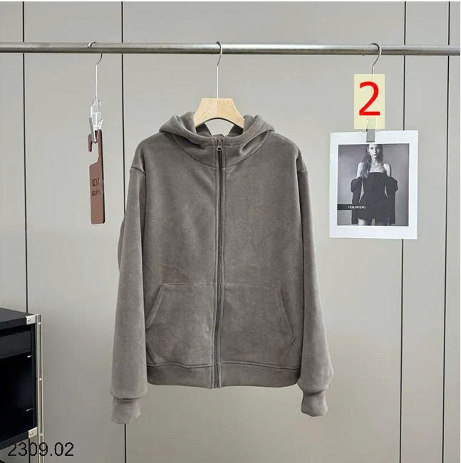 25HA2309.02 - ÁO KHOÁC CARDIGAN NỈ NHUNG DÀY ẤM ÁP CÓ MŨ TRÙM ĐẦU
