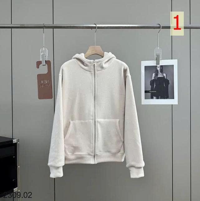 25HA2309.02 - ÁO KHOÁC CARDIGAN NỈ NHUNG DÀY ẤM ÁP CÓ MŨ TRÙM ĐẦU