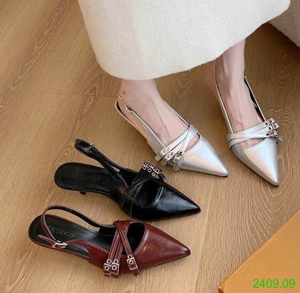 25HA2409.09 - GIÀY SANDAL MŨI NHỌN ĐẾ THẤP