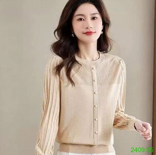 25HA2409.05 - ÁO DỆT KIM TAY PHỒNG