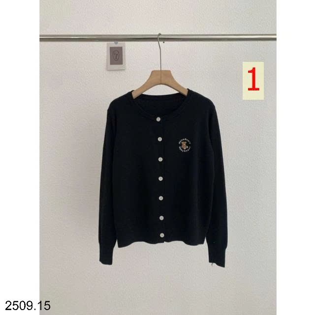 25HA2509.15 - ÁO CARDIGAN DỆT KIM DÀI TAY THÊU GẤU