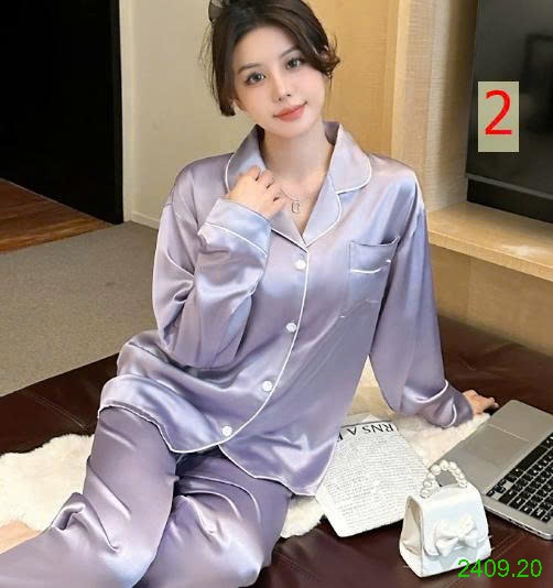 25HA2409.20 - BỘ LỤA PIZAMA DÀI TAY NỮ