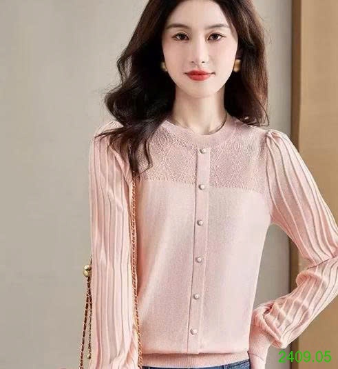 25HA2409.05 - ÁO DỆT KIM TAY PHỒNG