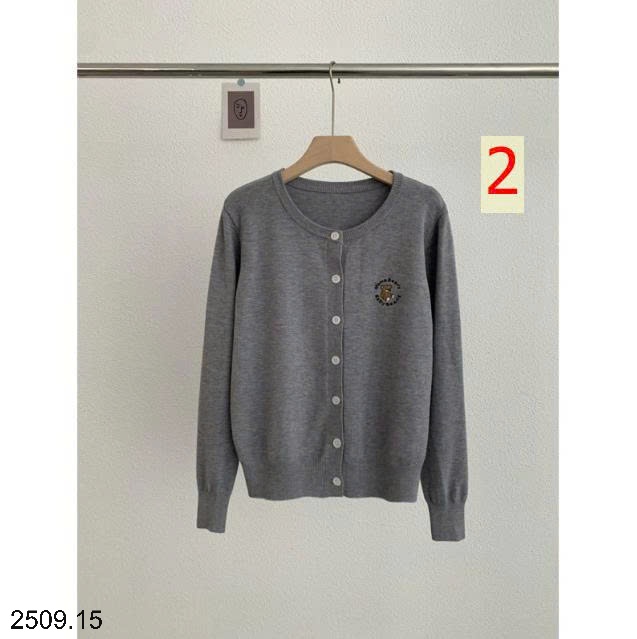 25HA2509.15 - ÁO CARDIGAN DỆT KIM DÀI TAY THÊU GẤU