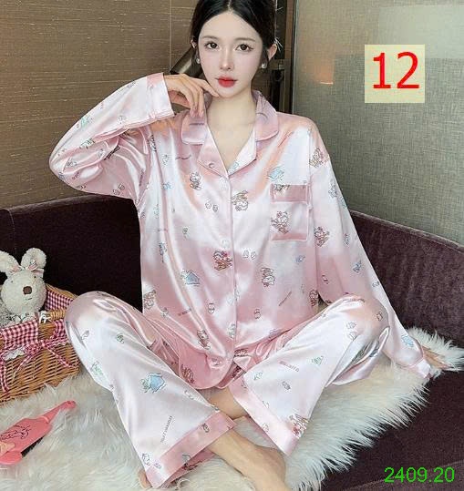25HA2409.20 - BỘ LỤA PIZAMA DÀI TAY NỮ