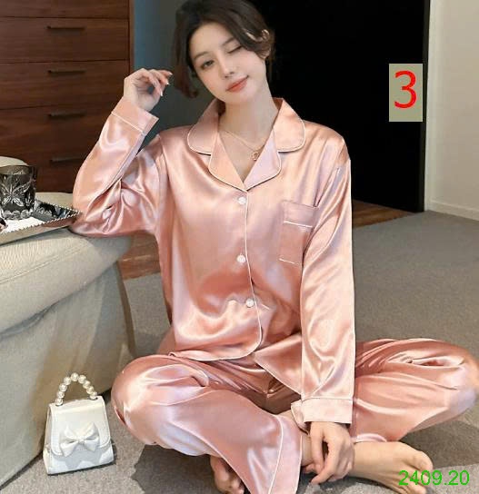 25HA2409.20 - BỘ LỤA PIZAMA DÀI TAY NỮ