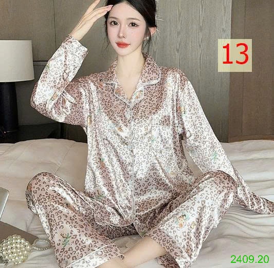 25HA2409.20 - BỘ LỤA PIZAMA DÀI TAY NỮ