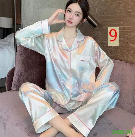 25HA2409.20 - BỘ LỤA PIZAMA DÀI TAY NỮ