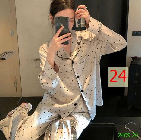 25HA2409.20 - BỘ LỤA PIZAMA DÀI TAY NỮ