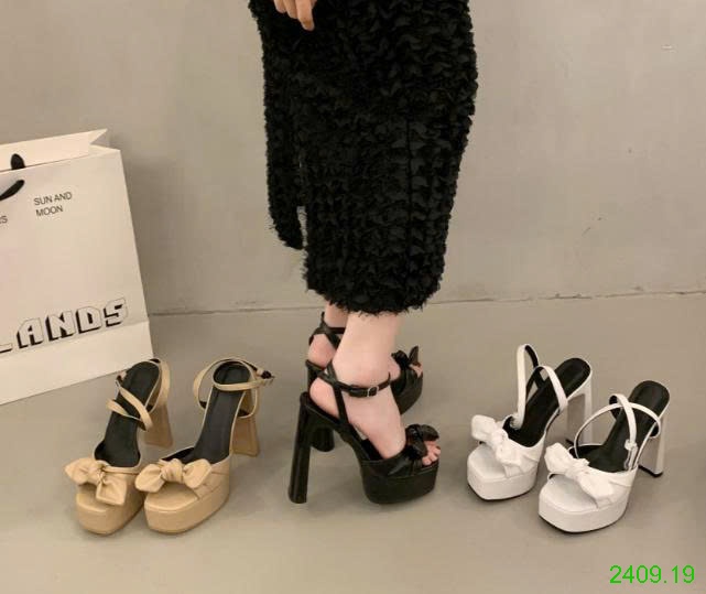 25HA2409.19 - SANDAL CAO GÓT ĐÍNH NƠ