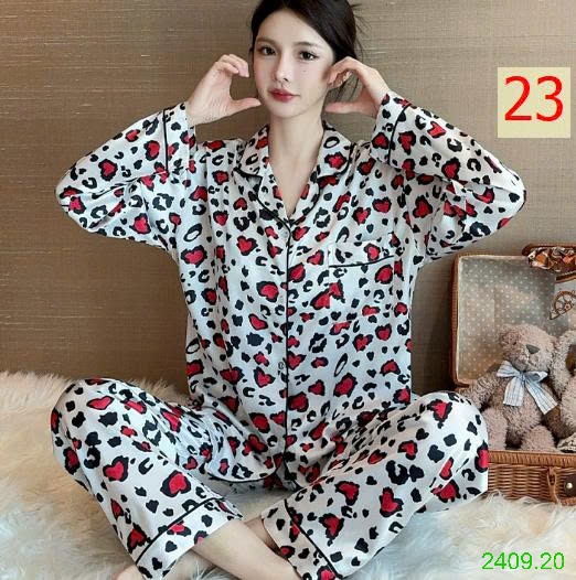 25HA2409.20 - BỘ LỤA PIZAMA DÀI TAY NỮ