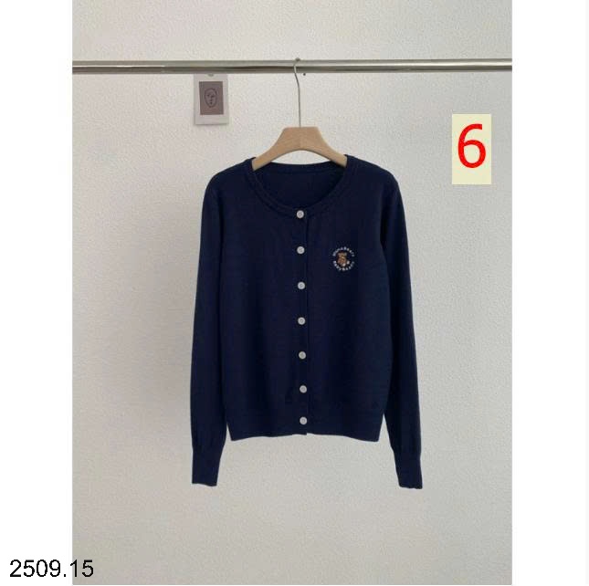 25HA2509.15 - ÁO CARDIGAN DỆT KIM DÀI TAY THÊU GẤU
