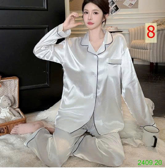 25HA2409.20 - BỘ LỤA PIZAMA DÀI TAY NỮ