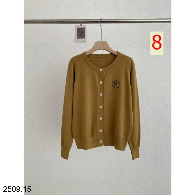 25HA2509.15 - ÁO CARDIGAN DỆT KIM DÀI TAY THÊU GẤU