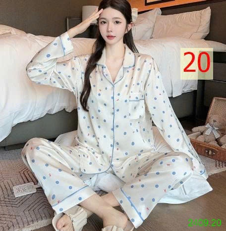 25HA2409.20 - BỘ LỤA PIZAMA DÀI TAY NỮ