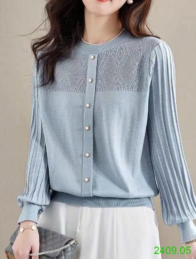 25HA2409.05 - ÁO DỆT KIM TAY PHỒNG